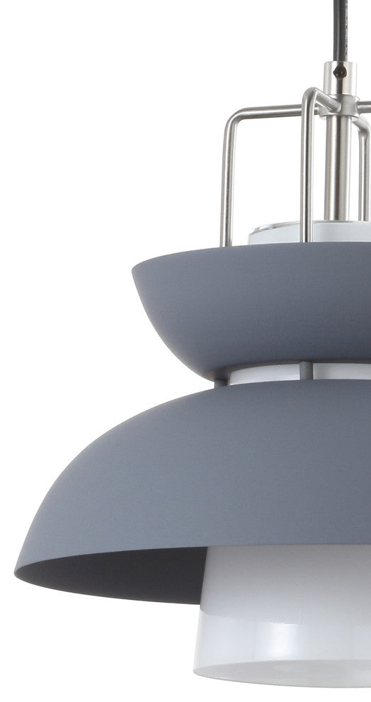 Paul 11" Farmhouse Metal LED Pendant, Gray