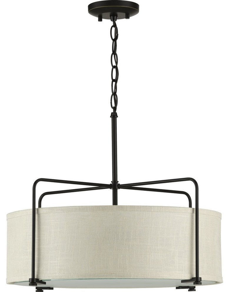 Kempsey Collection 3-Light Semi-Flush Convertible, Antique Bronze
