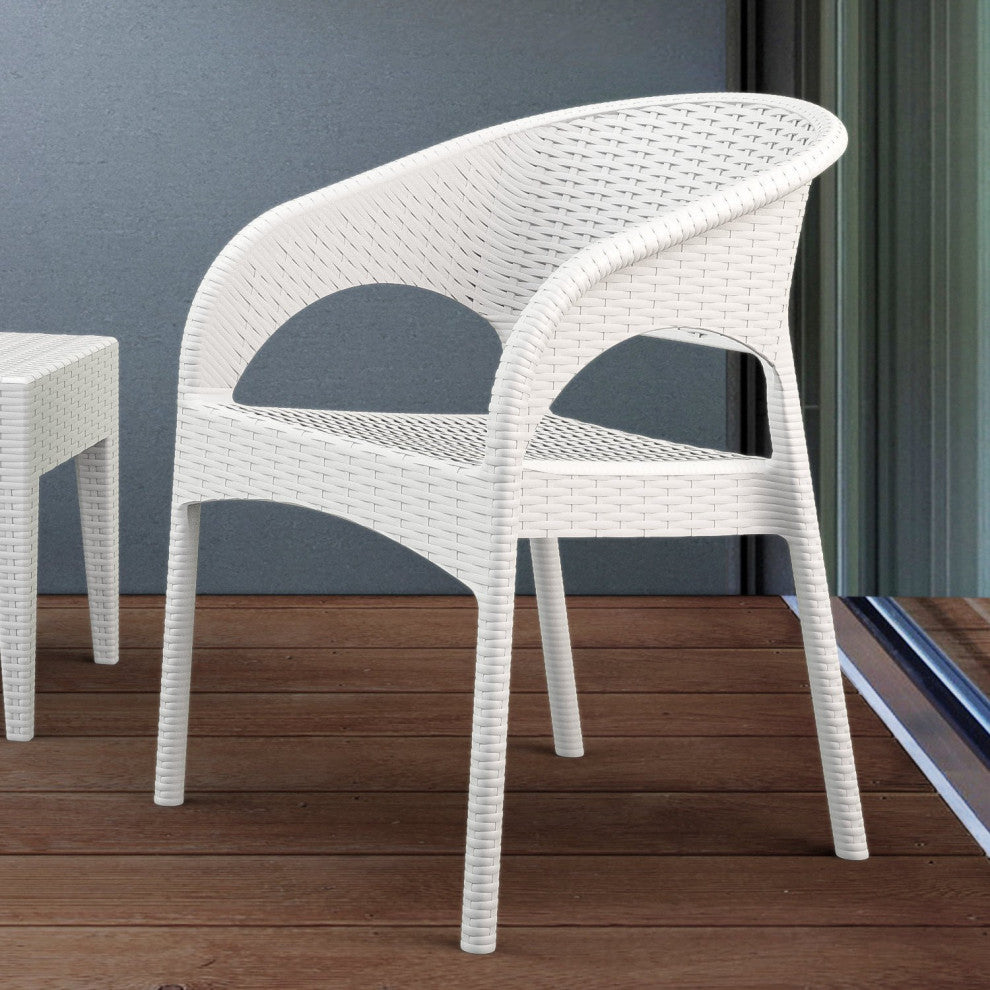 Compamia Panama Outdoor Dining Armchairs, Set of 2, White