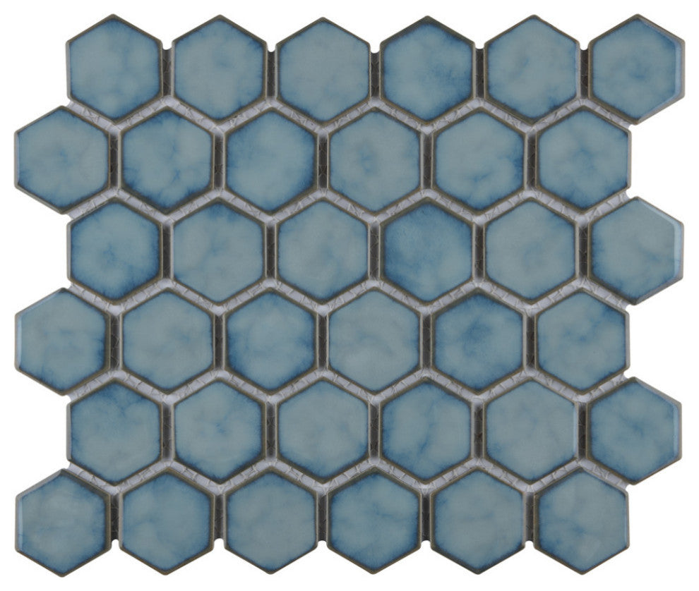 Hudson Due 2" Hex Marine Porcelain Floor and Wall Tile