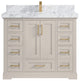 Boston 42" Single Sink Bath Vanity in Fine Grain 2" Calacatta Poanazzo