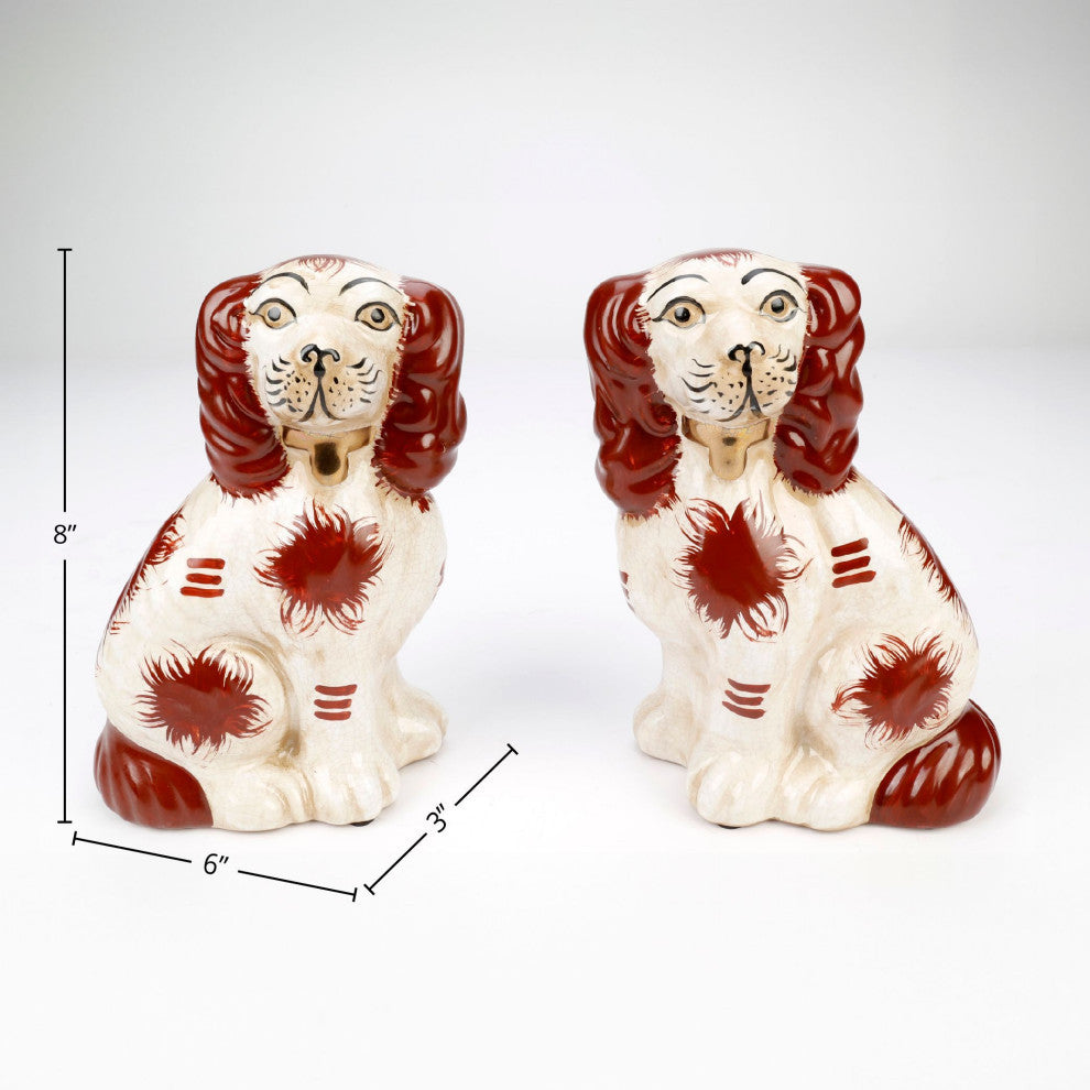 Saucedo Ceramic 8" Staffordshire Dog Pair