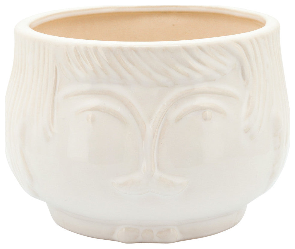 7" Grandpa Planter, White
