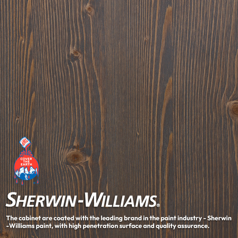 Palos Bathroom Vanity, Spruce Aged Brown, 18", Ceramic Top, No Mirror