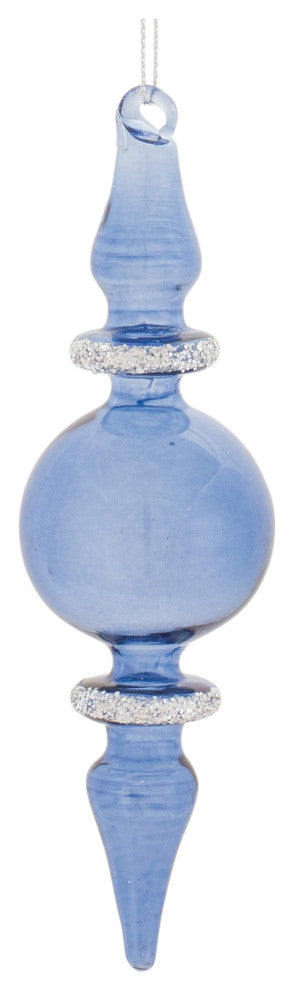 Blue Glass Finial Drop Ornament, 12-Piece Set