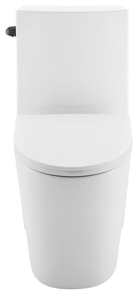 St. Tropez One Piece Elongated Toilet Side Flush, Black Hardware