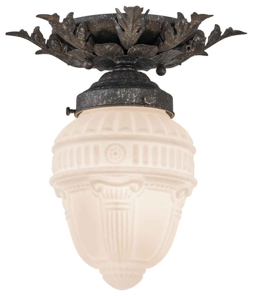 8.5W Fancy Floral W/Colonnade Globe Flushmount
