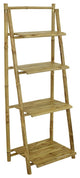 Hand Crafted Natural Bamboo 4-tier Shelves Folding Book Case Medai Cabinet Shel