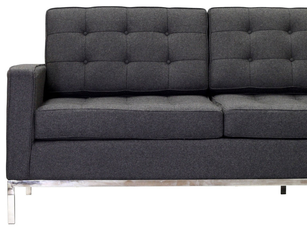 Modern Contemporary Living Room Wool Sofa Dark Gray