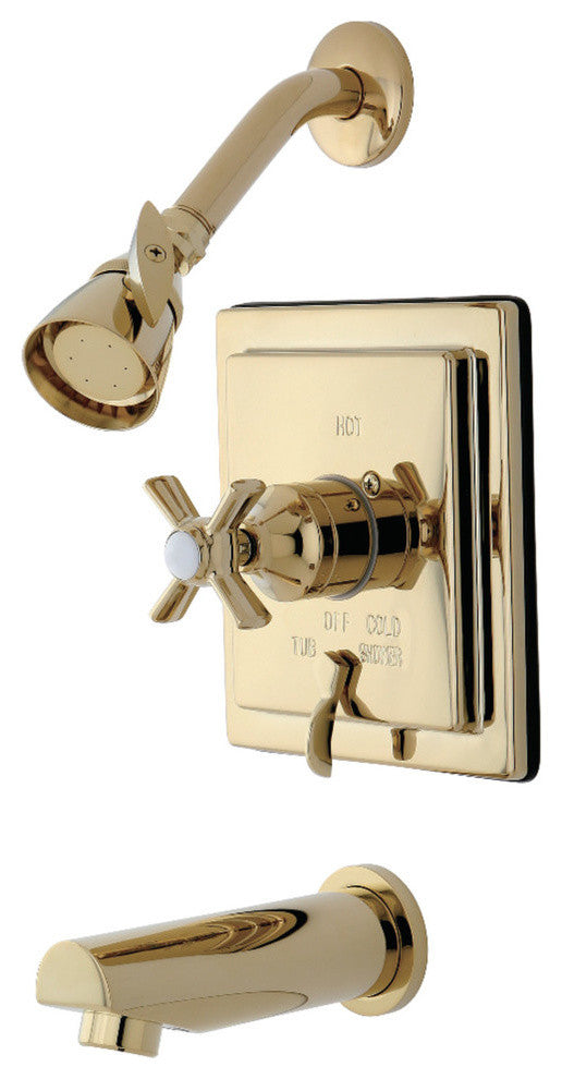 Kingston Brass Tub and Shower Faucet, Polished Brass