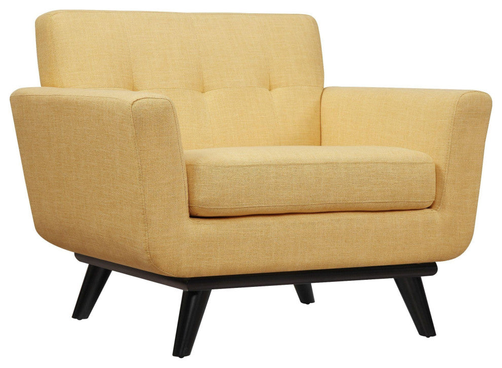 James Mustard Yellow Linen Chair