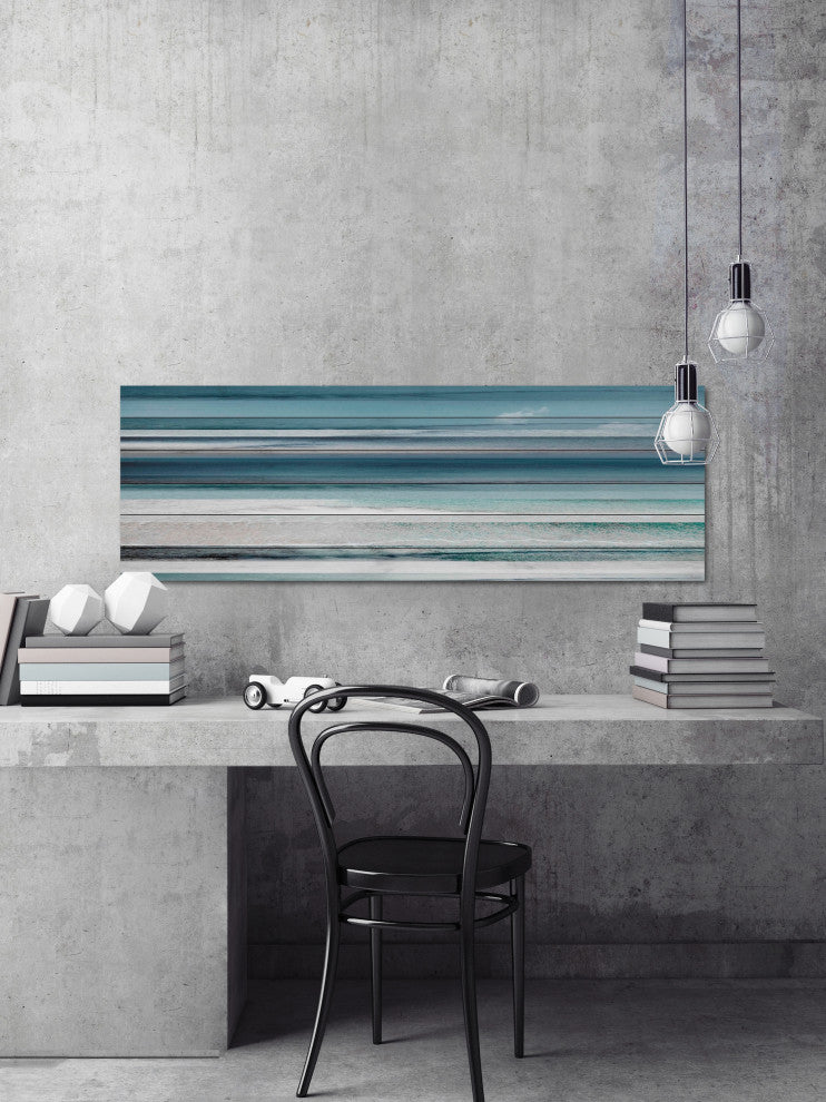 "Kuremaa" Print on White Wood, 60"x20"