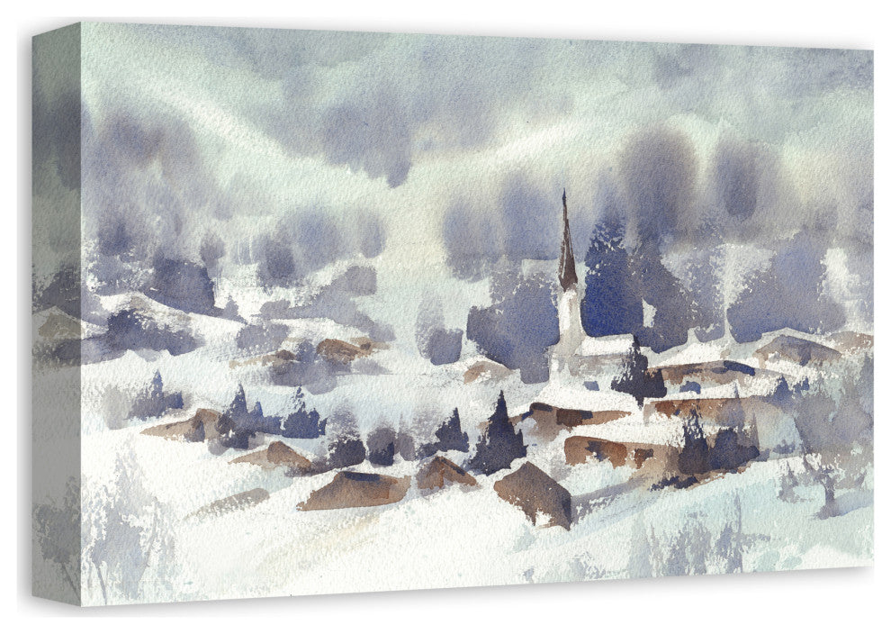 Winter Abstract Landscape 18 x 12 Canvas Wall Art