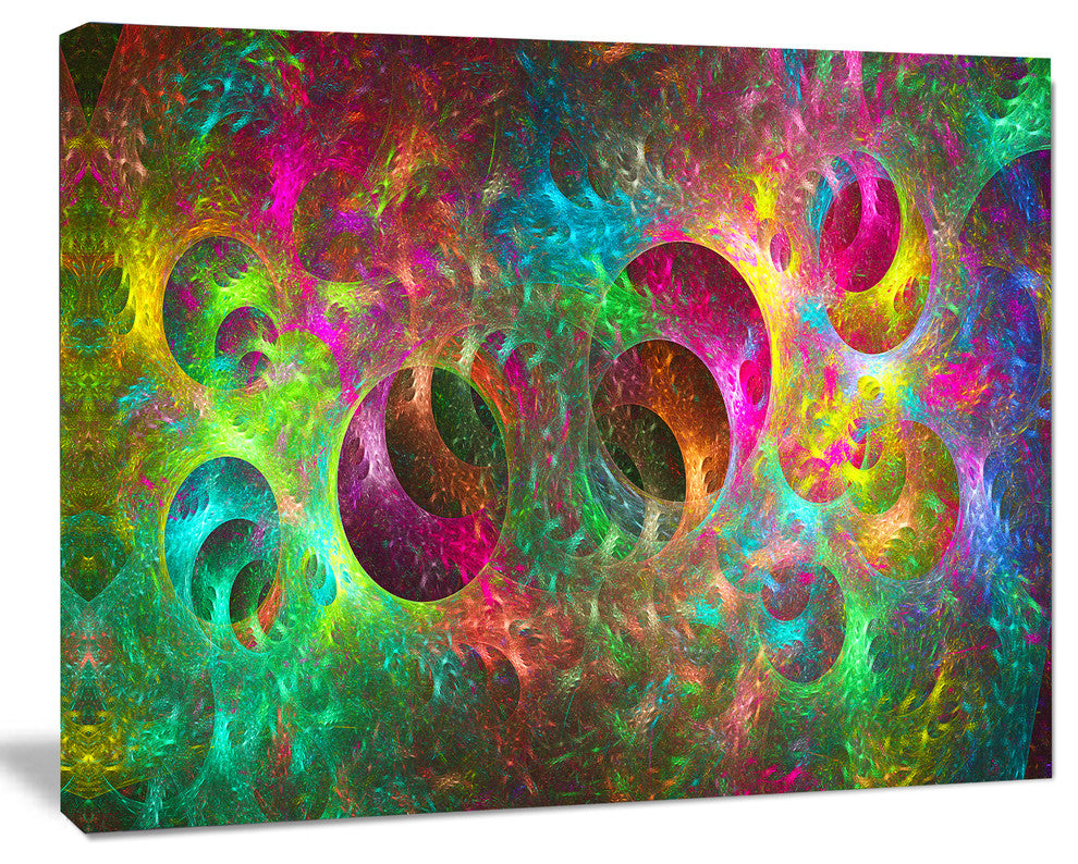Multi Color Fractal Glass Texture, Abstract Canvas Art Print, 20x12