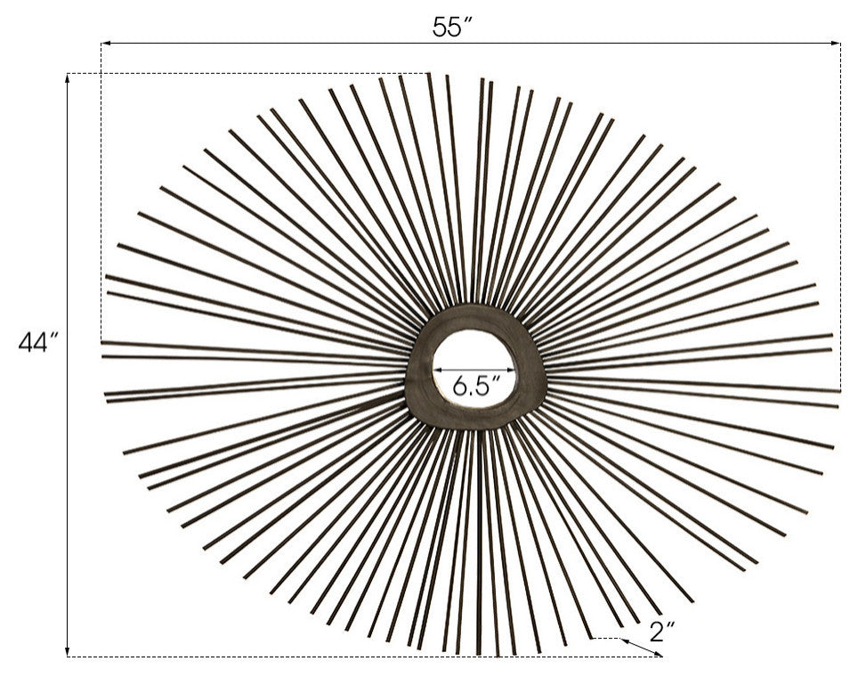 Spoke Mirror, Burnt, Round
