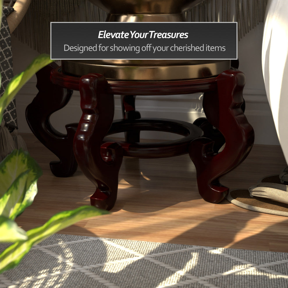 Rosewood Fishbowl Stand, Size 15.5" Base Diameter