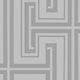 Maze Geometric Wallpaper, Silver and Light Gray, Set of 4 Bolts