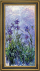 Claude Oscar Monet Lilac Irises Framed Premium Canvas Print, 15"x30"