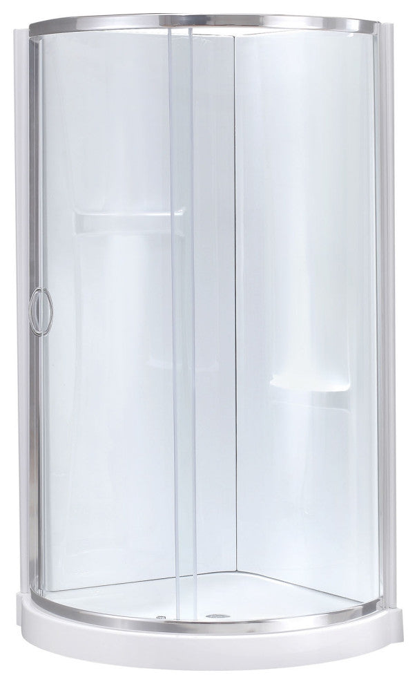 OVE Decors Breeze 34 in. Shower Kit w/ Walls,Base,Clear and Chrome Finish