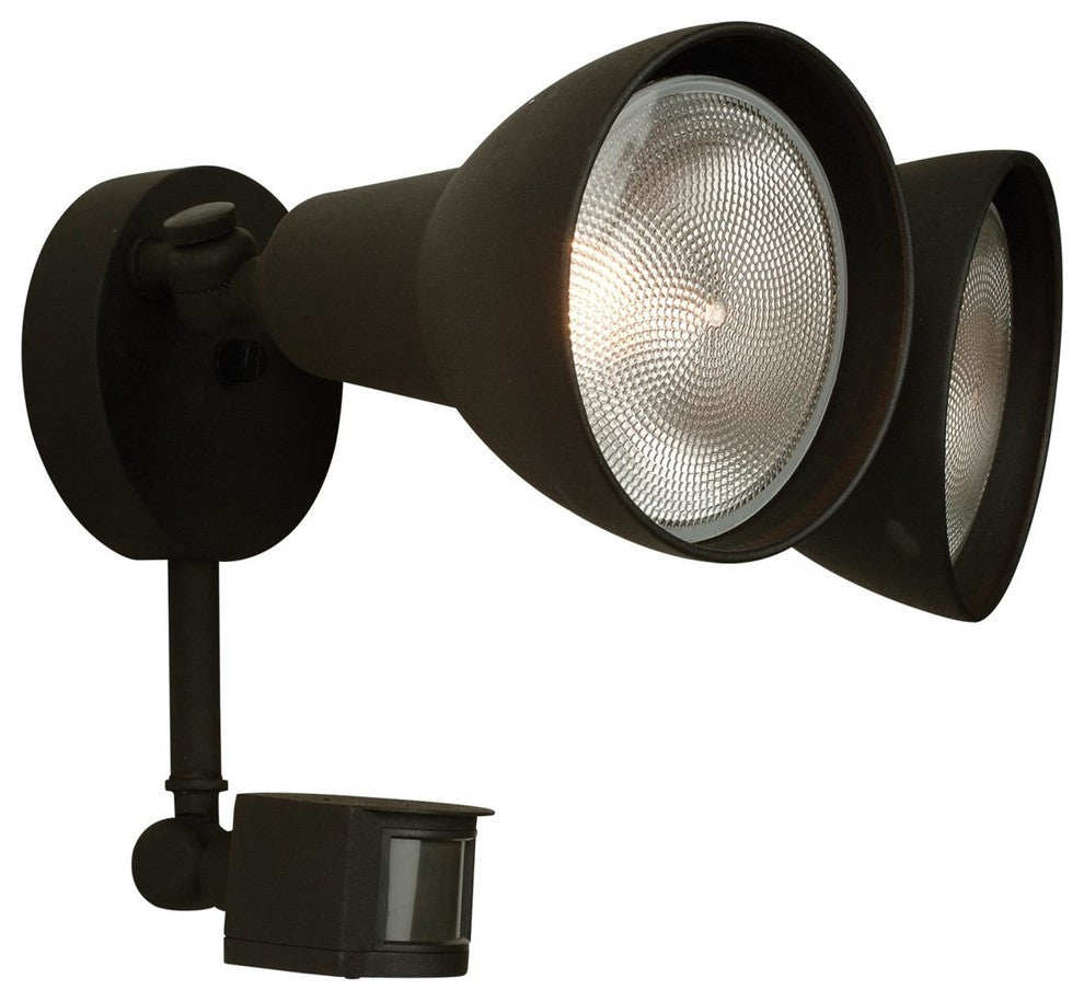 Covered Flood With Photocell and Motion Sensor, Textured Matte Black
