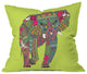 Deny Designs Sharon Turner Painted Elephant Chartreuse Outdoor Throw Pillow