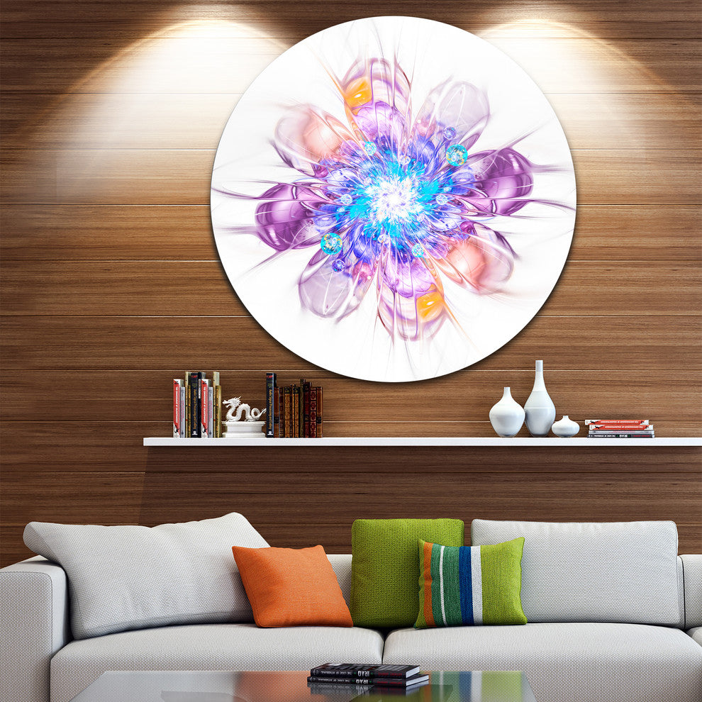 Perfect Fractal Flower In Multi Colors, Floral Round Wall Art, 36"