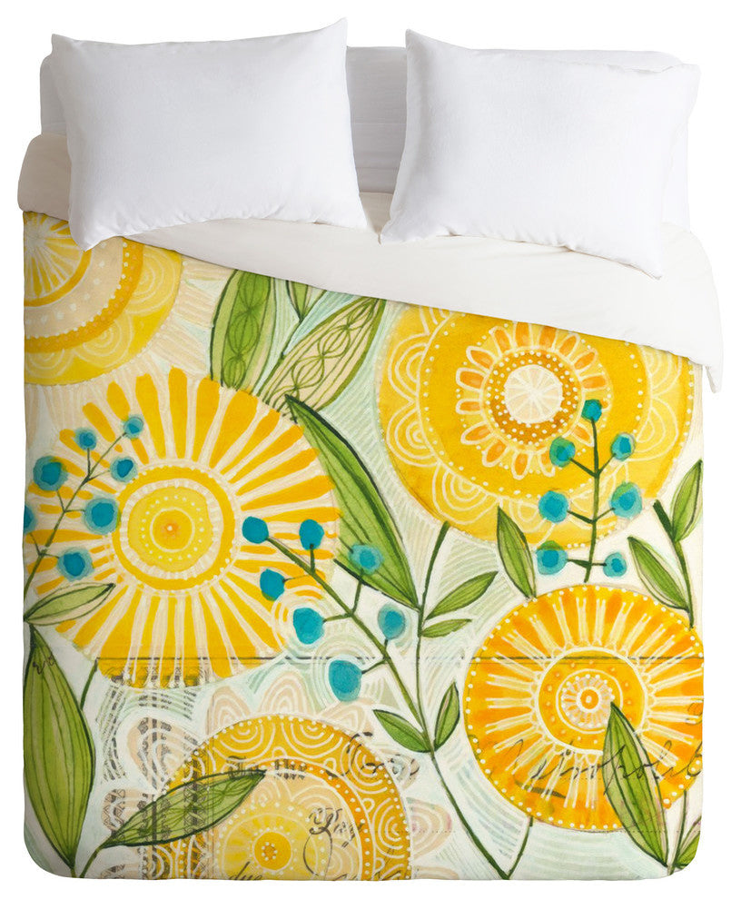 Deny Designs Cori Dantini Sun Burst Flowers Duvet Cover - Lightweight
