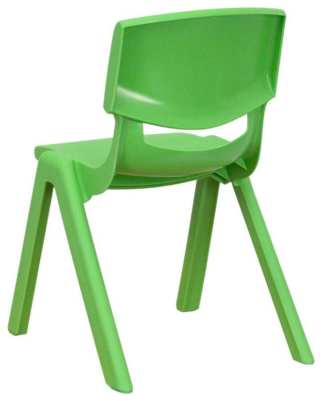2 Pack Plastic Stackable School Chair with 12" Seat Height, Green