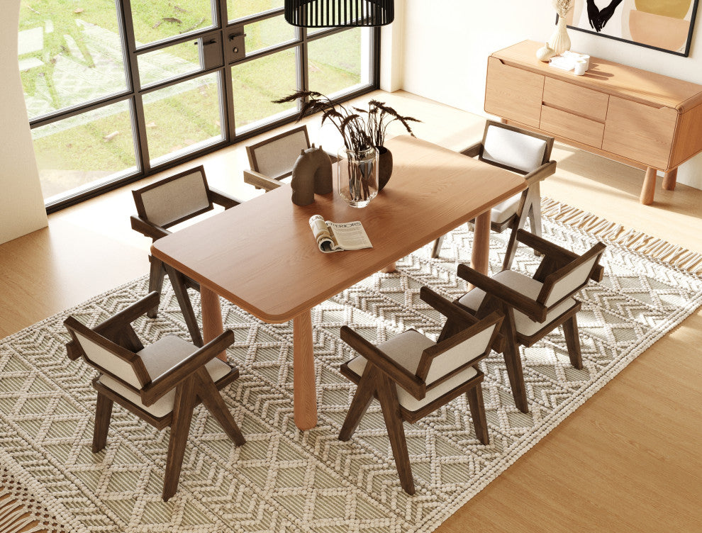 Modrest Rhea Modern 71" Natual Acacia Rectangular Dining Table