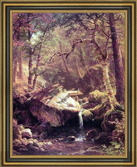 Albert Bierstadt The Mountain BrookFramed Premium Canvas Print, 16"x20"