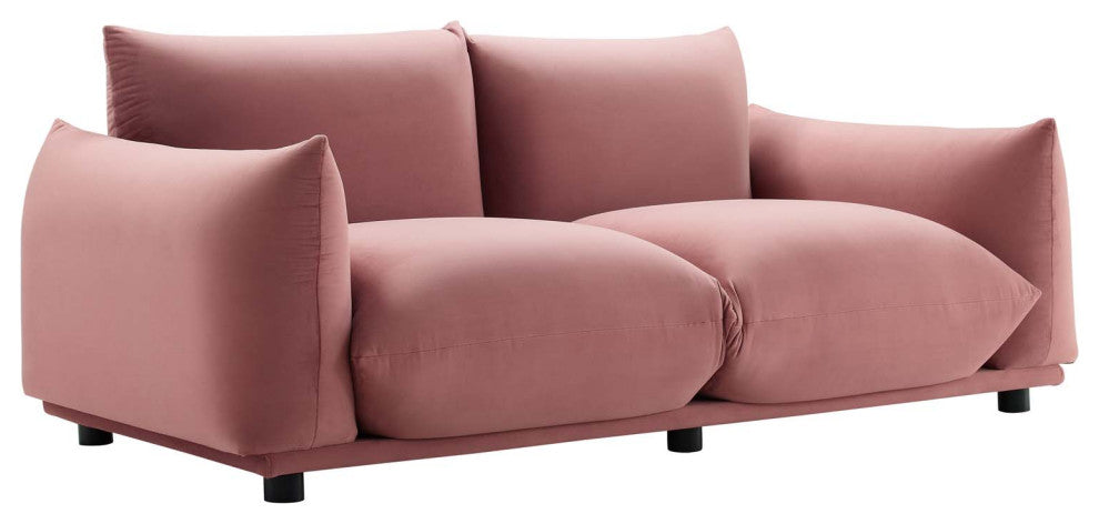 Copious Performance Velvet Loveseat Dusty Rose