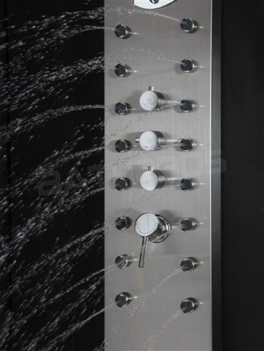 Reno Stainless Steel Shower Panel, Massage Jets, Handheld Shower
