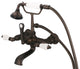 Vintage 7" Spread Wall Mount Tub Faucet & Handheld Shower, Lever handles