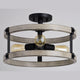 Danvers 16" Semi-Flush Textured Black and Weathered Gray