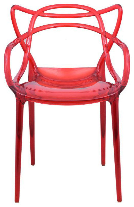 LeisureMod Milan Modern Wire Design Chair Red