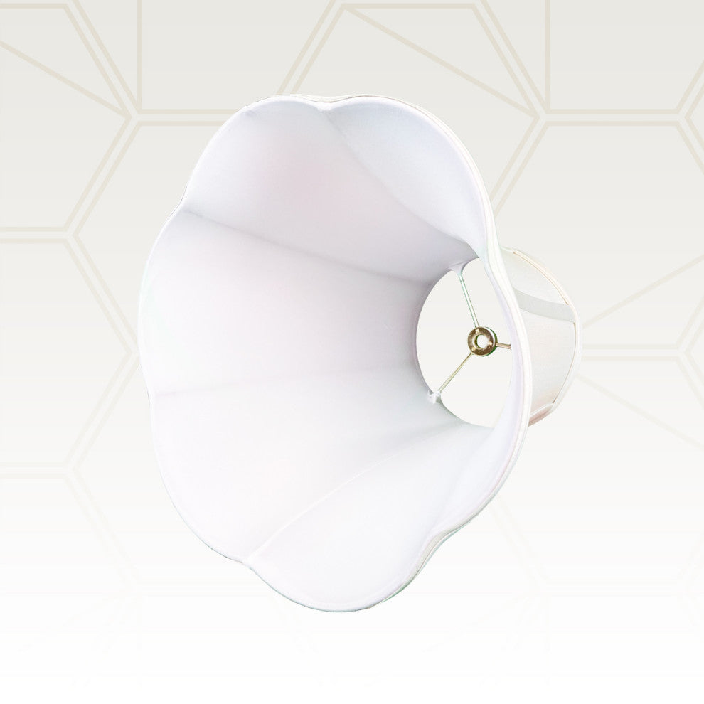 Royal Designs Bottom Scalloped Bell Lamp Shade, White, 8x16x13, Set of 2
