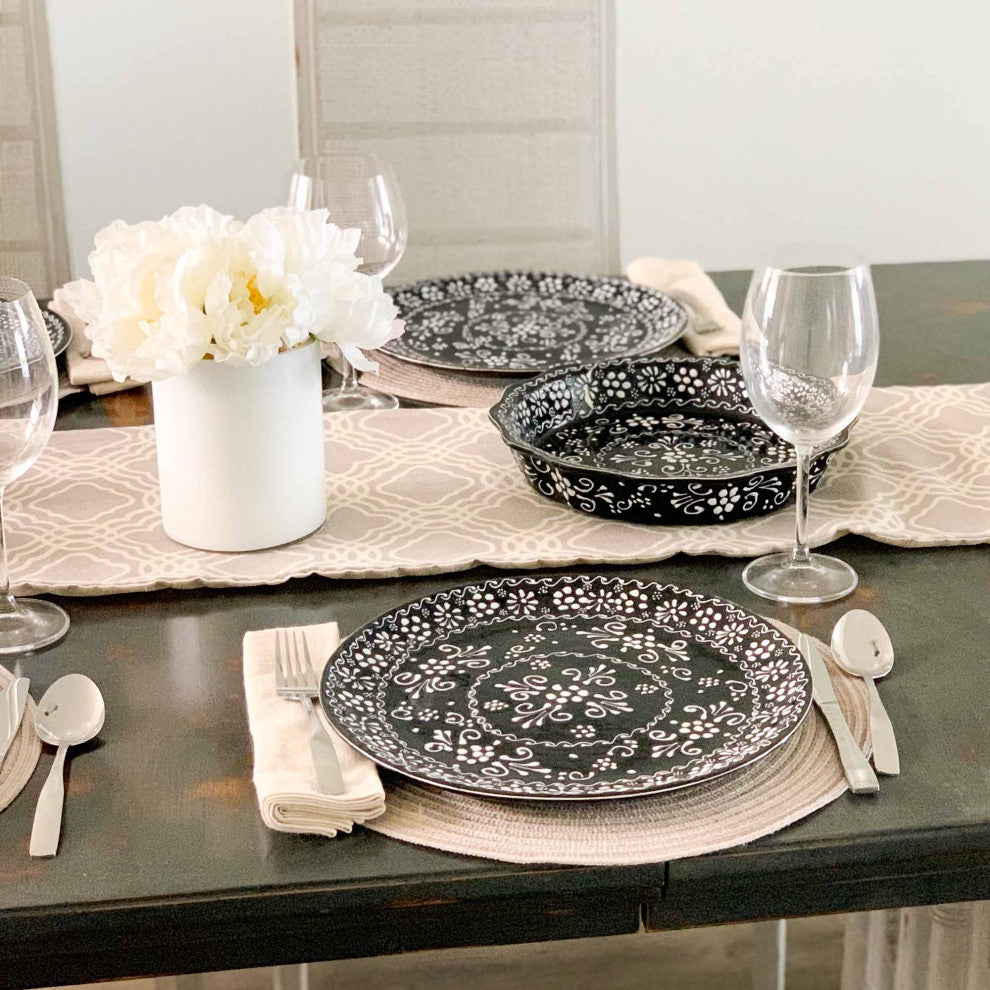 Encantada Handmade Dinner Plates, Set of 2, Ink