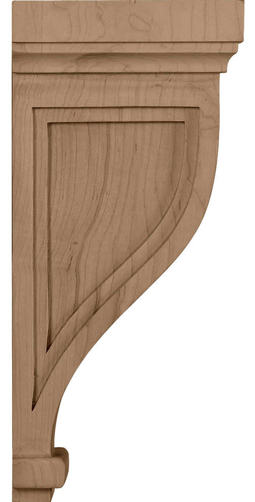 6 1/2"W x 6 1/2"D x 14"H Traditional Recessed Corbel, Alder