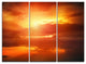 "Yellow Sunset Above Clouds" Oversized Beach Metal Wall Art, 3 Panels, 36"x28"