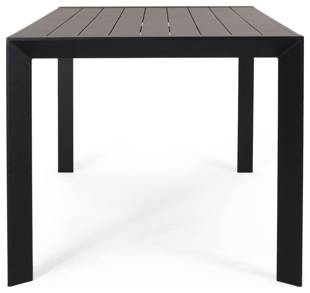GDF Studio 7-Piece Modern Outdoor Dining Set, Black