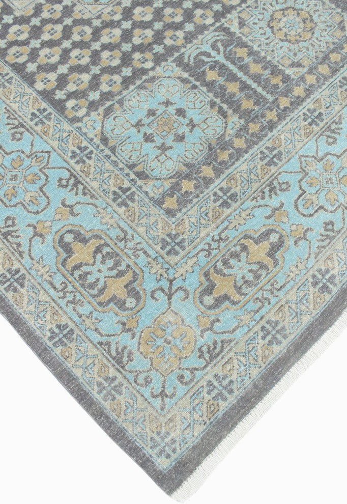 Yousafi Ayaz Gray/Light Blue Rug, 6'2x8'8