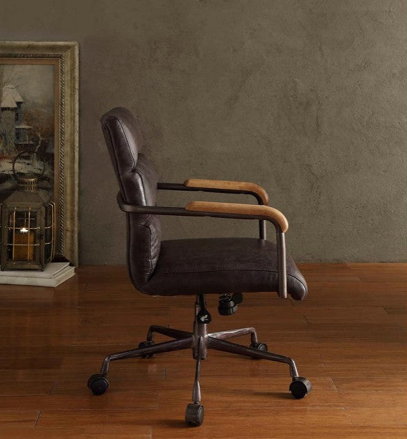 Antonio Leather Executive Office Chair, Malted Ebony