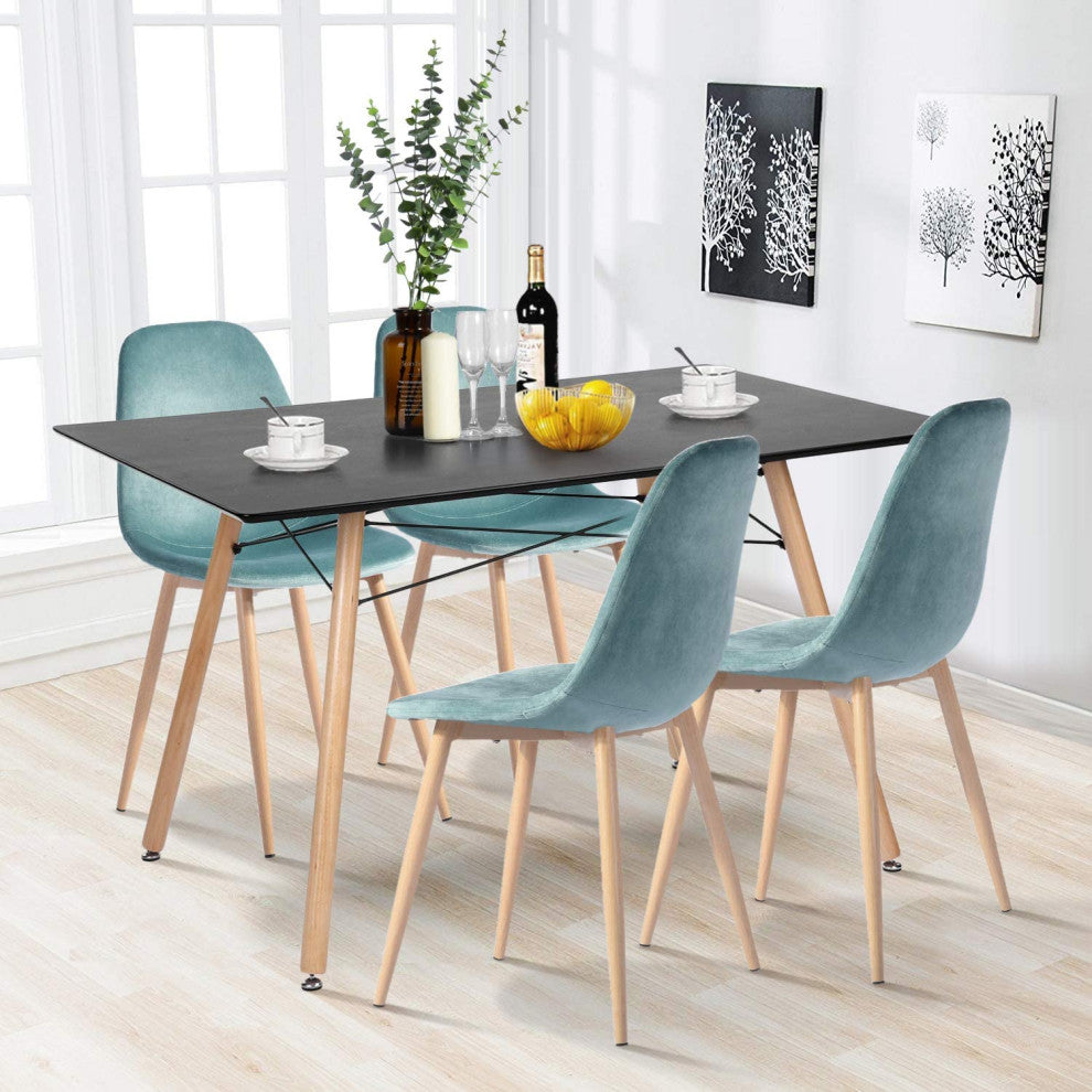 Set of 4 Dining Chairs Mid Century Velvet Chair Modern Style Chairs