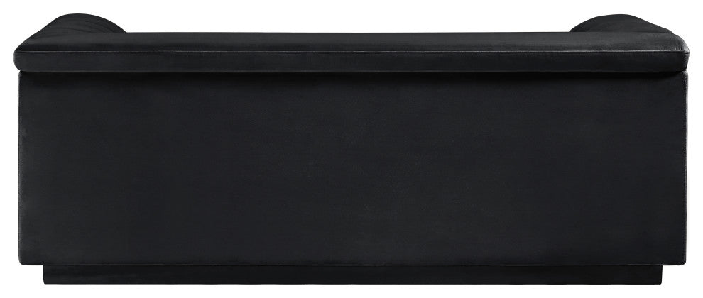 Cascade Upholstered Set, Black, Velvet, Loveseat