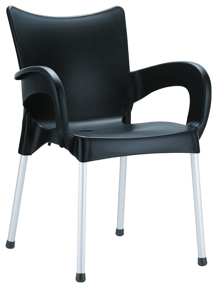 Compamia Romeo Outdoor Dining Armchairs, Set of 2, Black