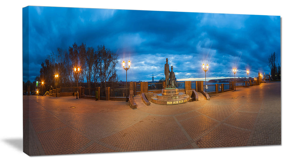 "Monument To Armories Panorama" Landscape Print Wall Artwork, 32"x16"