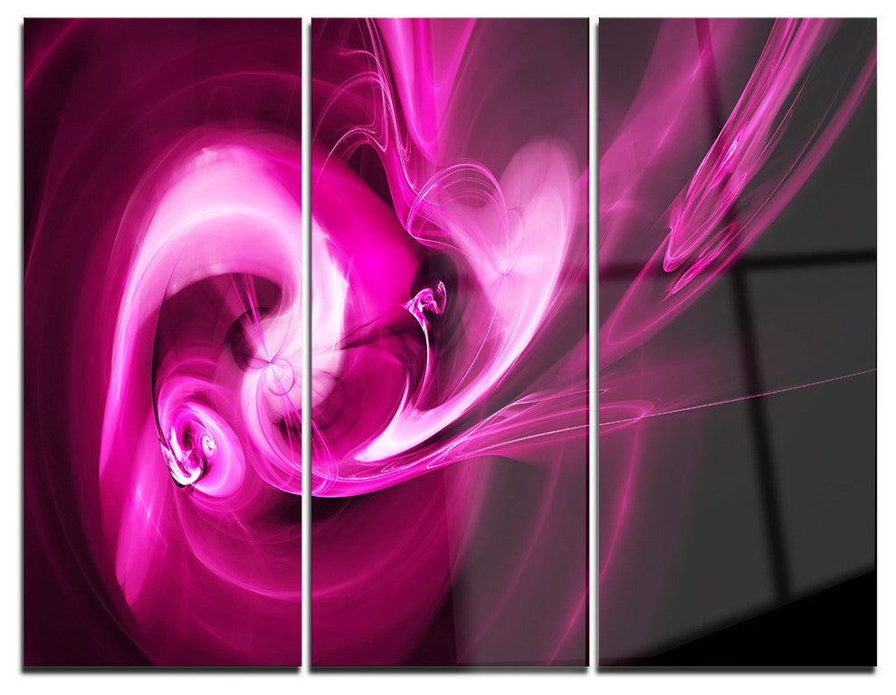 "Colored Smoke Spiral Purple" Digital Metal Wall Art, 3 Panels, 36"x28"