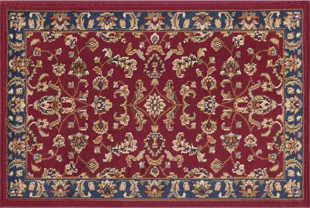Sariya Transitional Oriental Red Scatter Mat Rug, 2'x3'