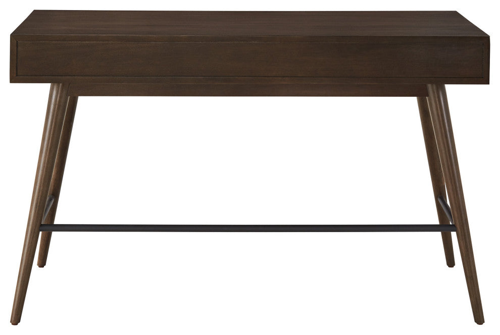 Aloisia Wood 3-Drawer Writing Desk - Dark Walnut Finish