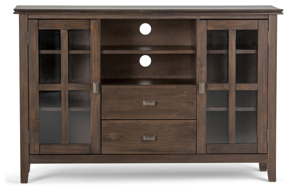 Artisan Solid Wood 53" TV Media Stand For TVs up to 55", Natural Aged Brown